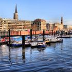 Schlafende Barkassen in der Speicherstadt