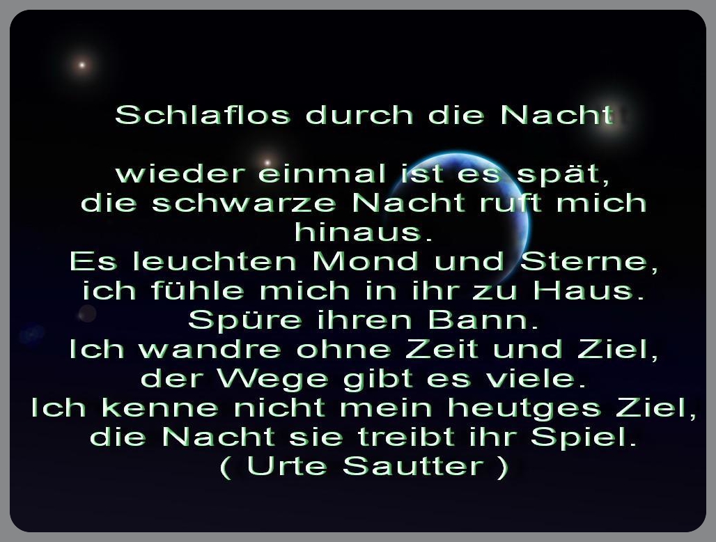 Schlaflos durch die Nacht