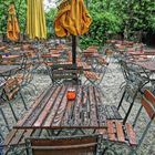 Schlechtes Wetter für Biergartenbesucher