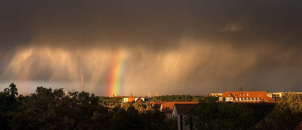 schlechtes Wetter über Leipzig