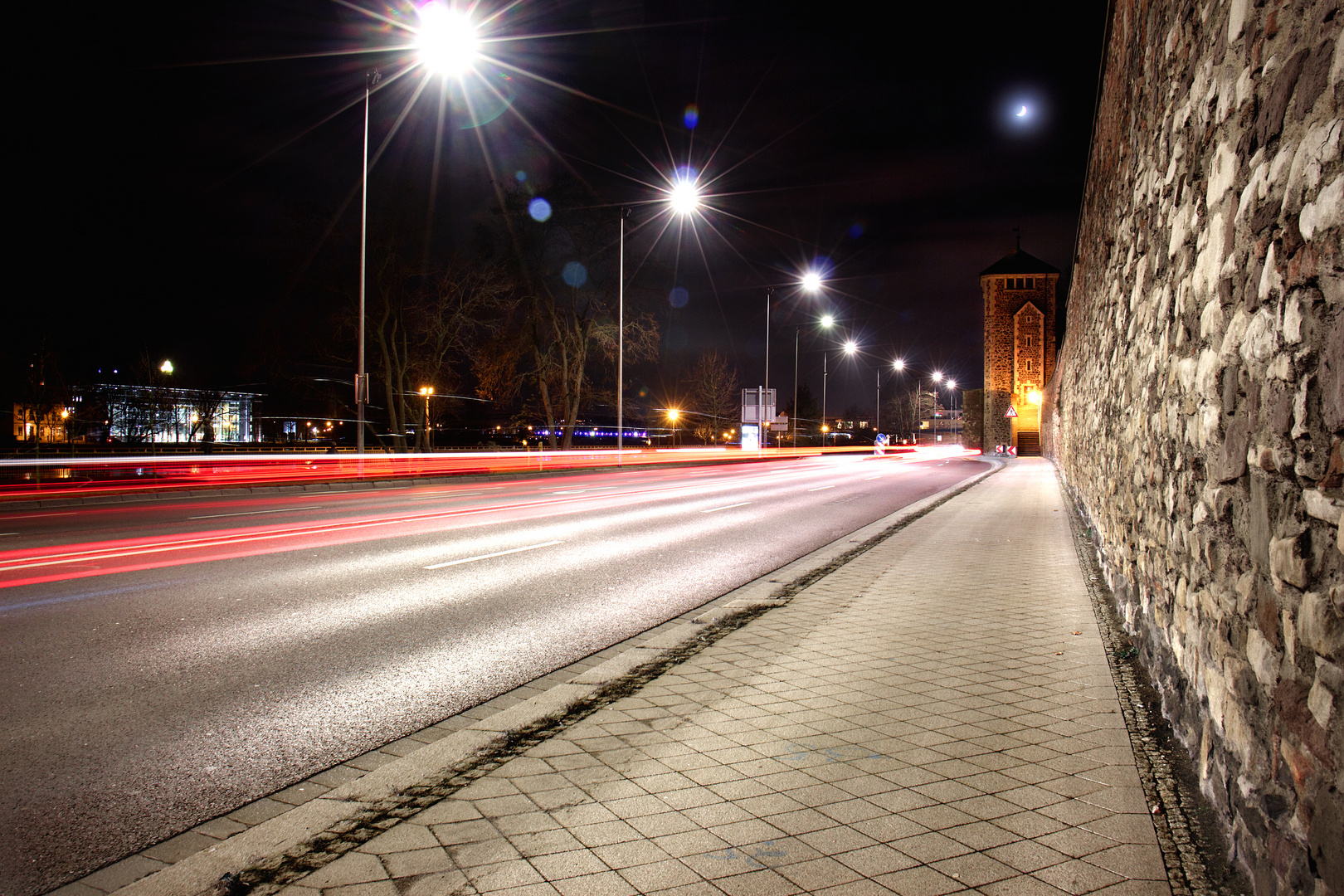 Schleinufer bei Nacht 