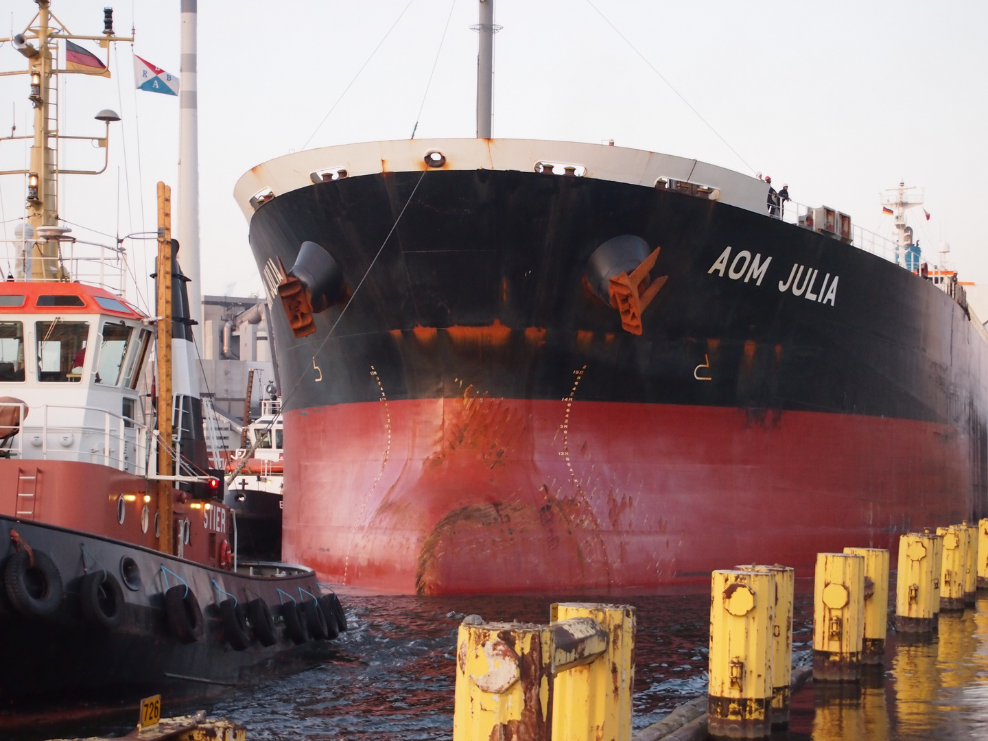 Schlepper Stier und Bulk Carrier Aom Julia