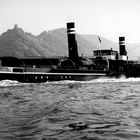 Schleppschiff auf dem Rhein 1958