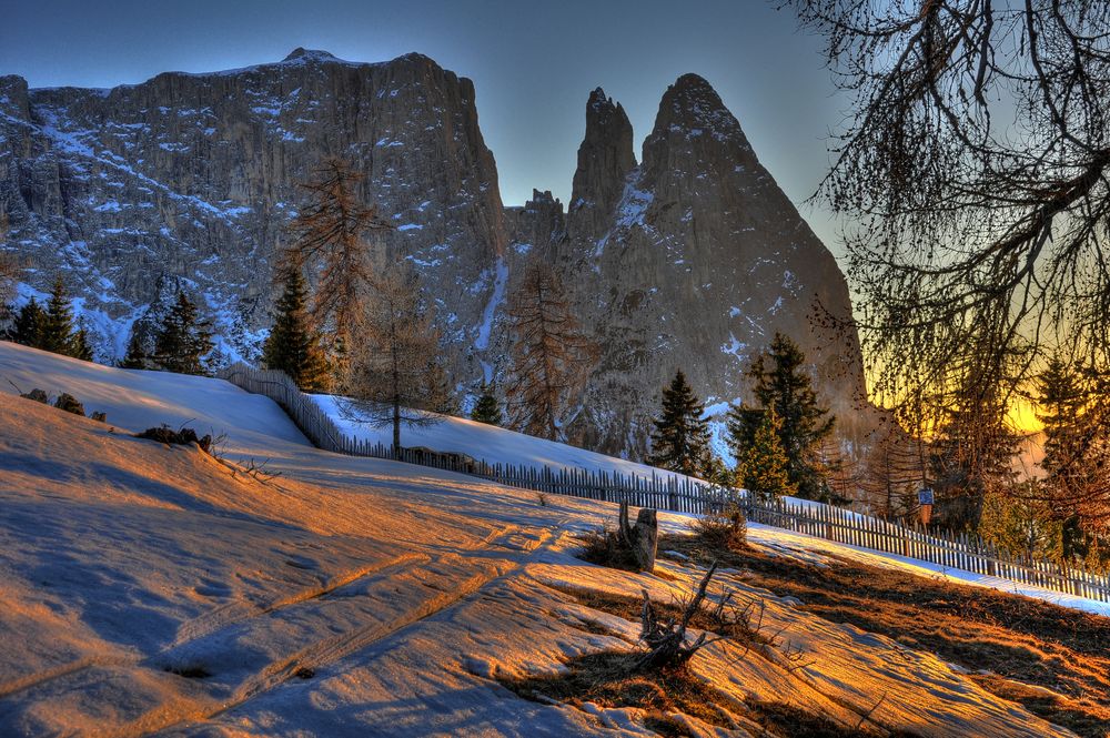 Schlern im Abendlicht