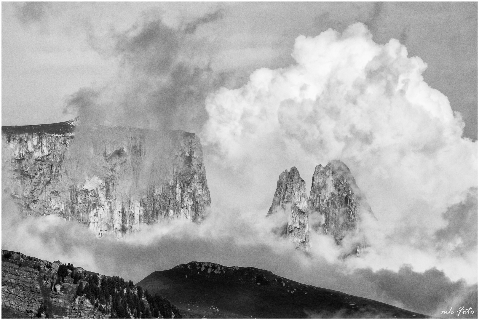 Schlern mit Euringerspitze und Santnerspitze