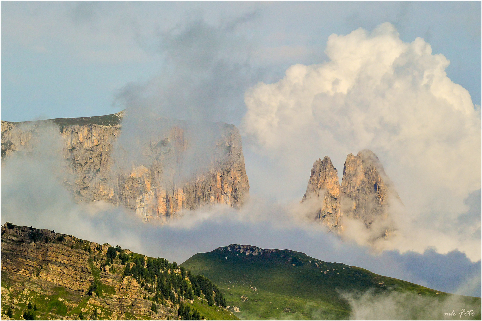 Schlern mit Euringerspitze und Santnerspitze