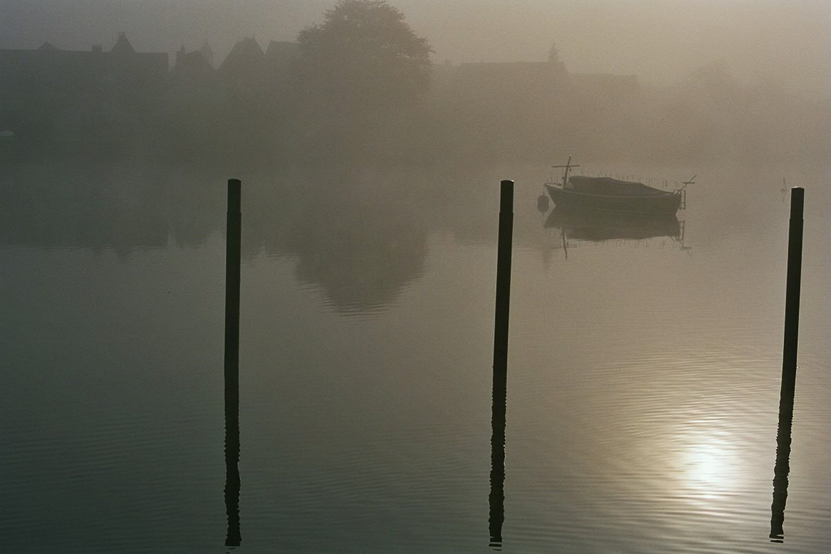 Schleswig an der Schlei im Nebel