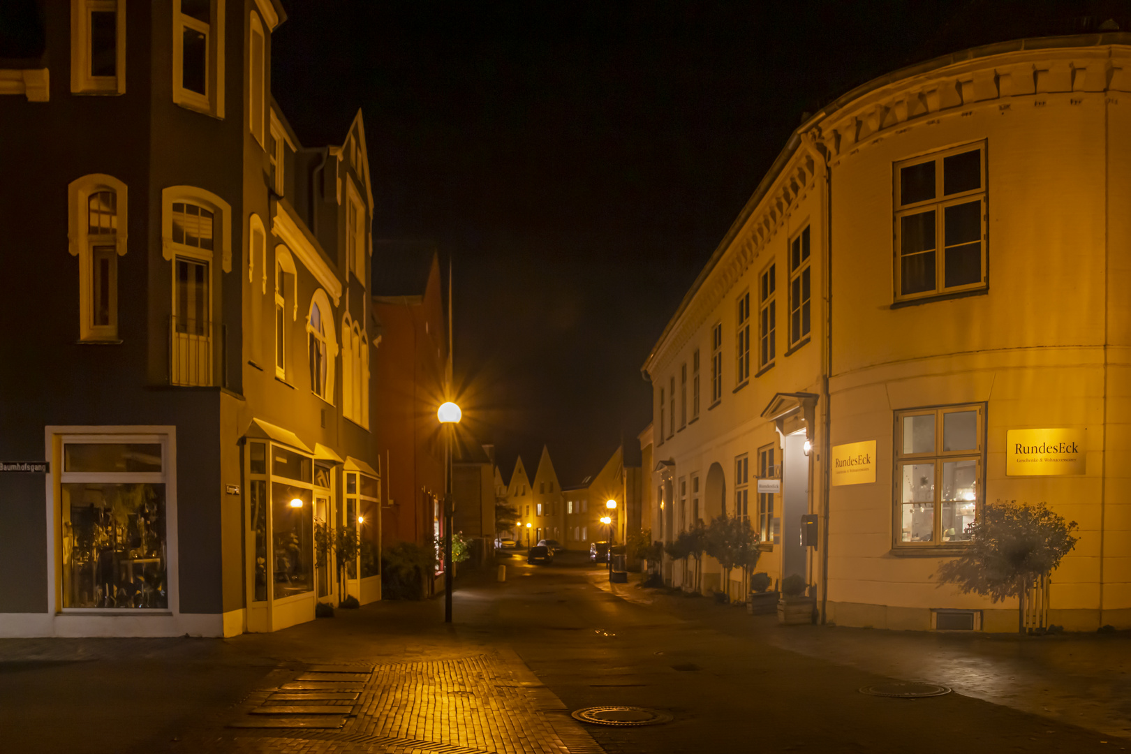 Schleswig bei Nacht mit runden Ecken