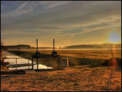 Schleuse am Morgen