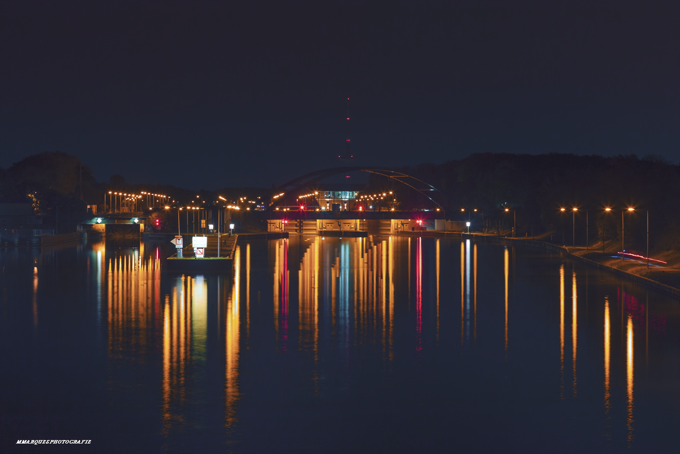 Schleuse Münster by Nacht