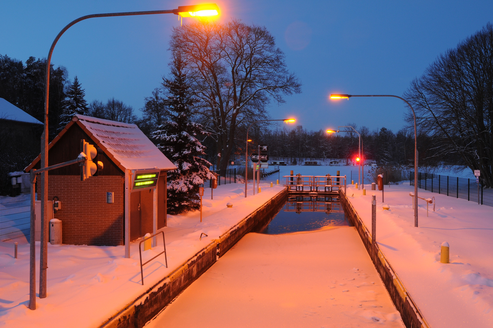 Schleuse Rosenbeck im Winter 2