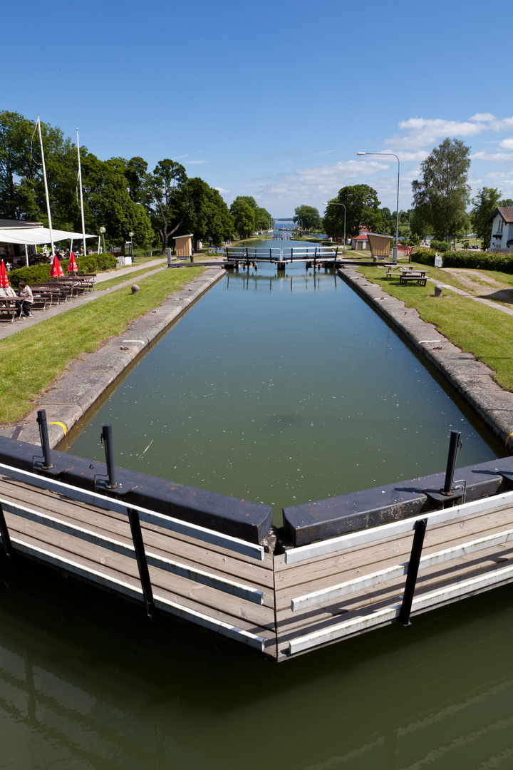 Schleusenanlage bei Berg am Göta-Kanal