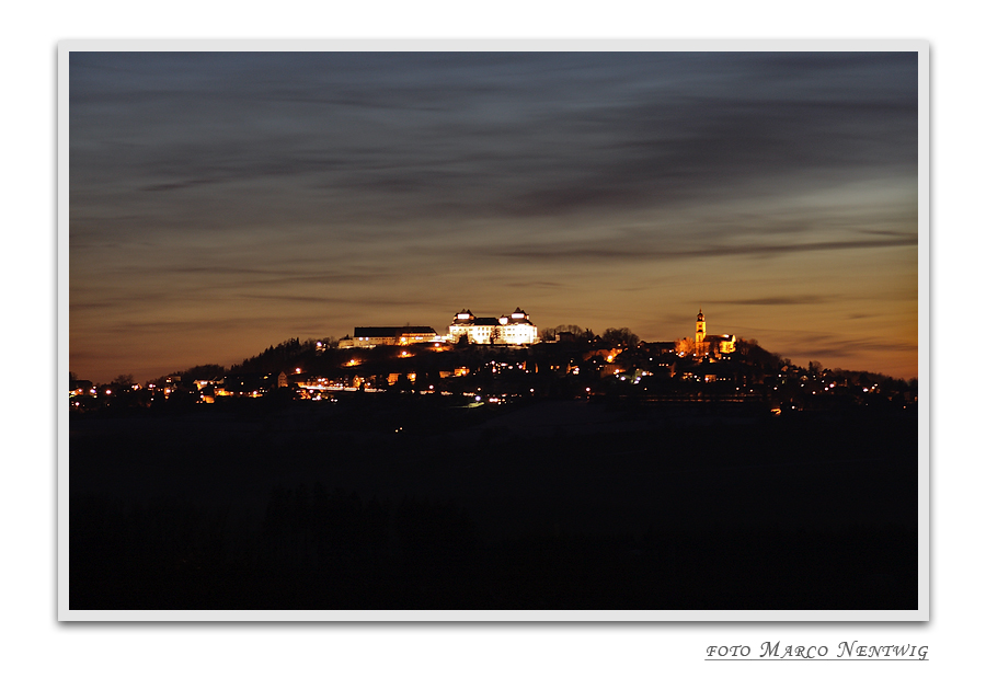 Schloss Augustusburg in der Dämmerung