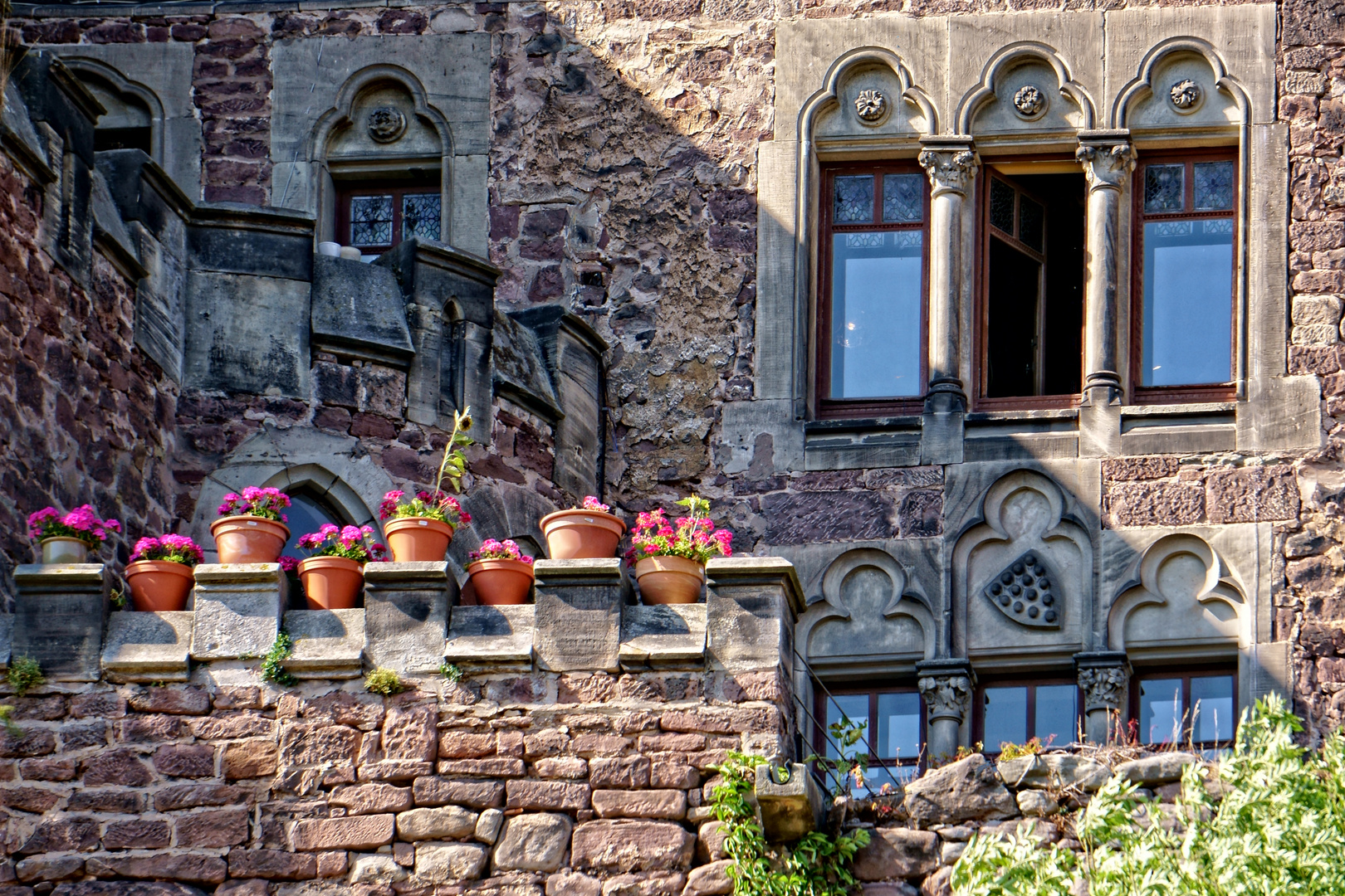 Schloss Berlepsch im August 2018 - Detailansicht außen