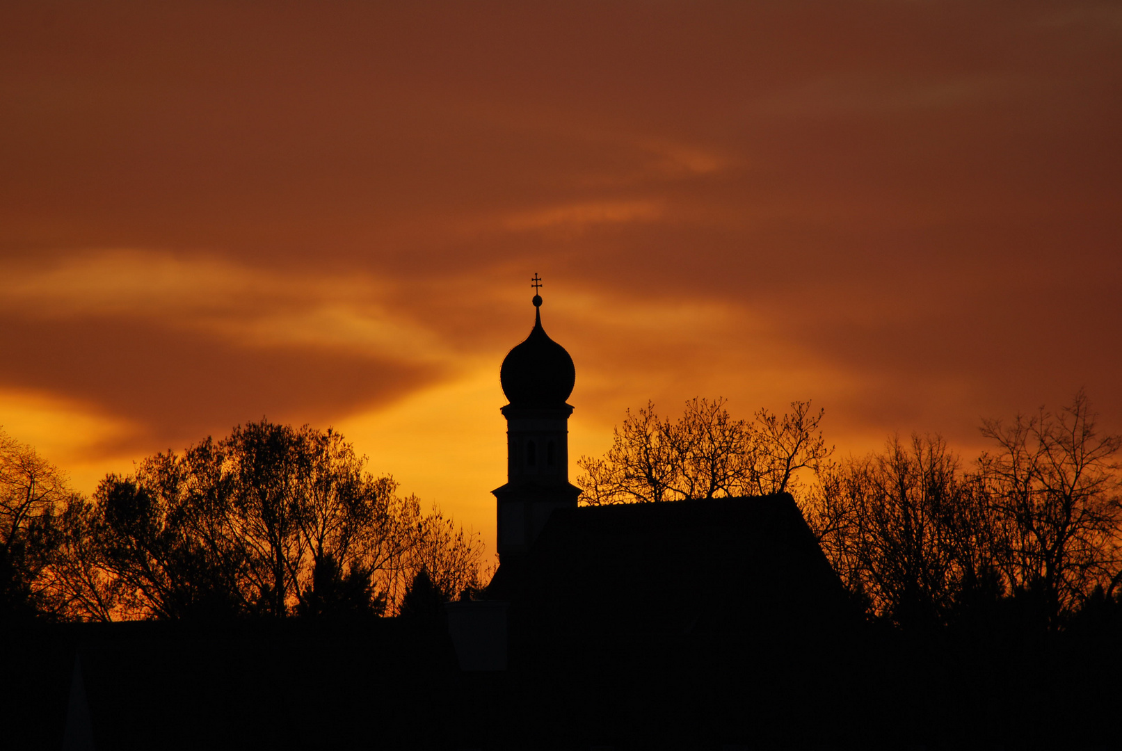 Schloss Blutenburg in München-Obermenzing: Sonnenuntergang