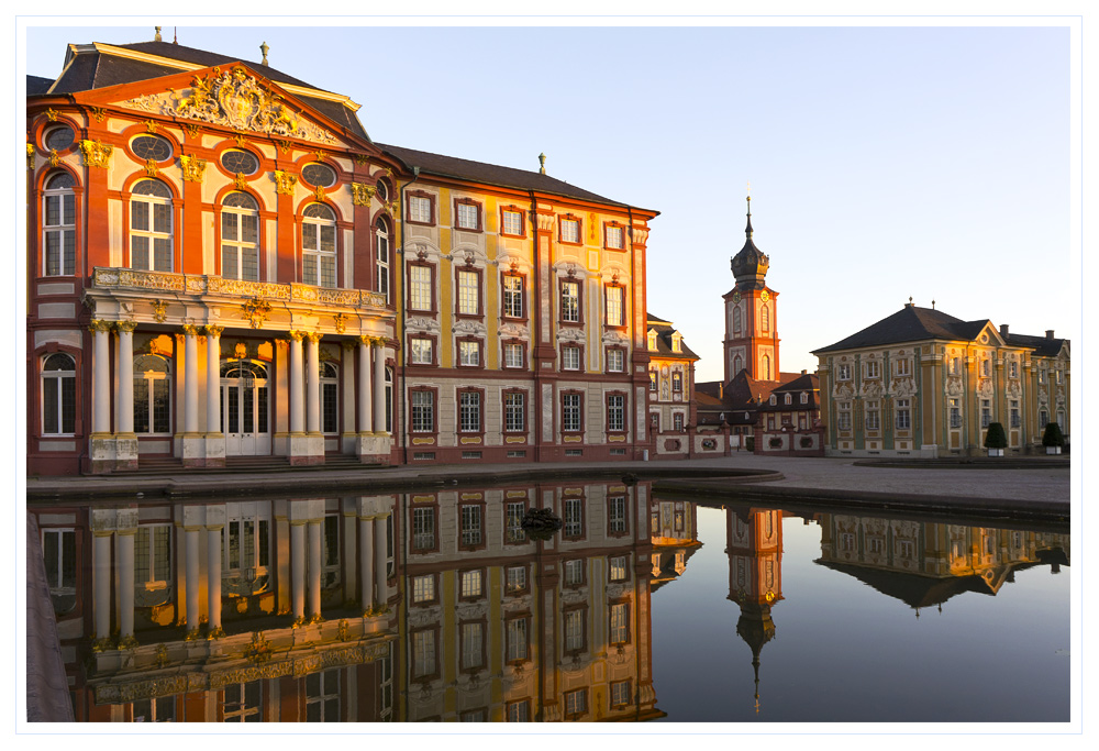 Schloß Bruchsal bei Sonnenuntergang