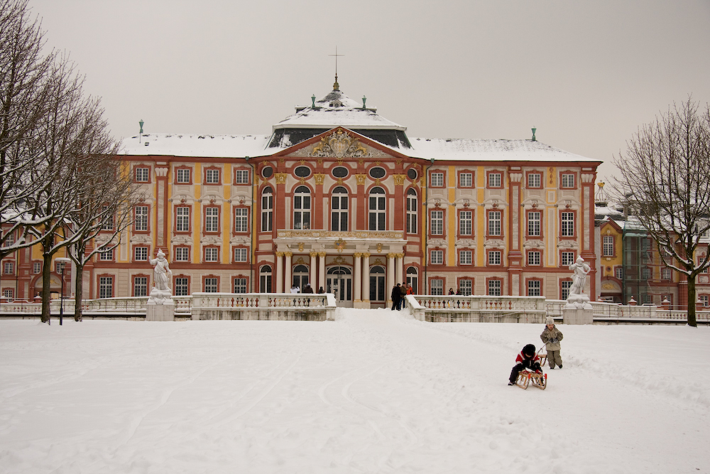 Schloss Bruchsal im Schnee