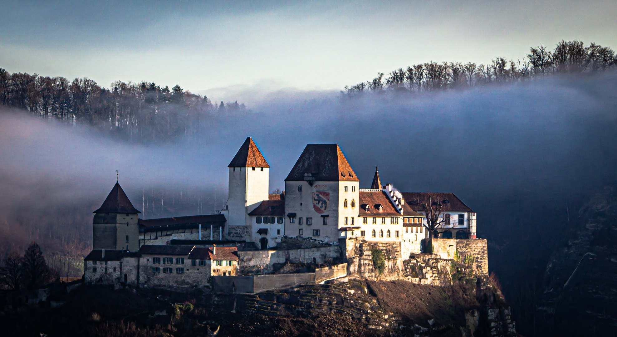 Schloss Burgdorf im Morgennebel