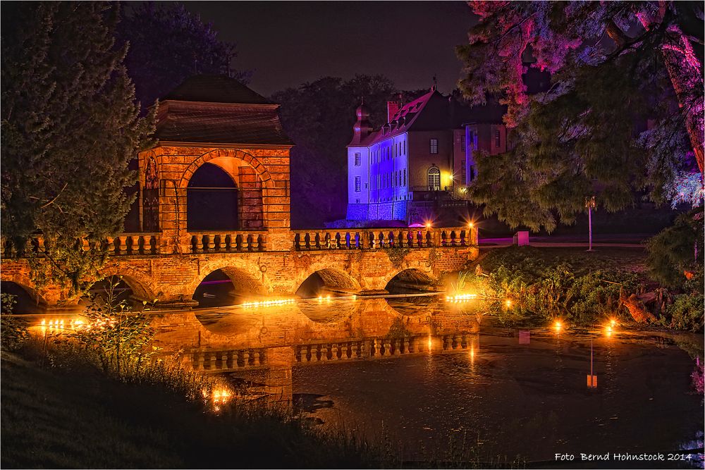 Schloß Dyck mit Hochzeitsbrücke Illumina 2014 ...