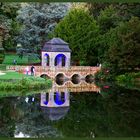 Schloss Dyck - Parkleuchten - Brücke am See