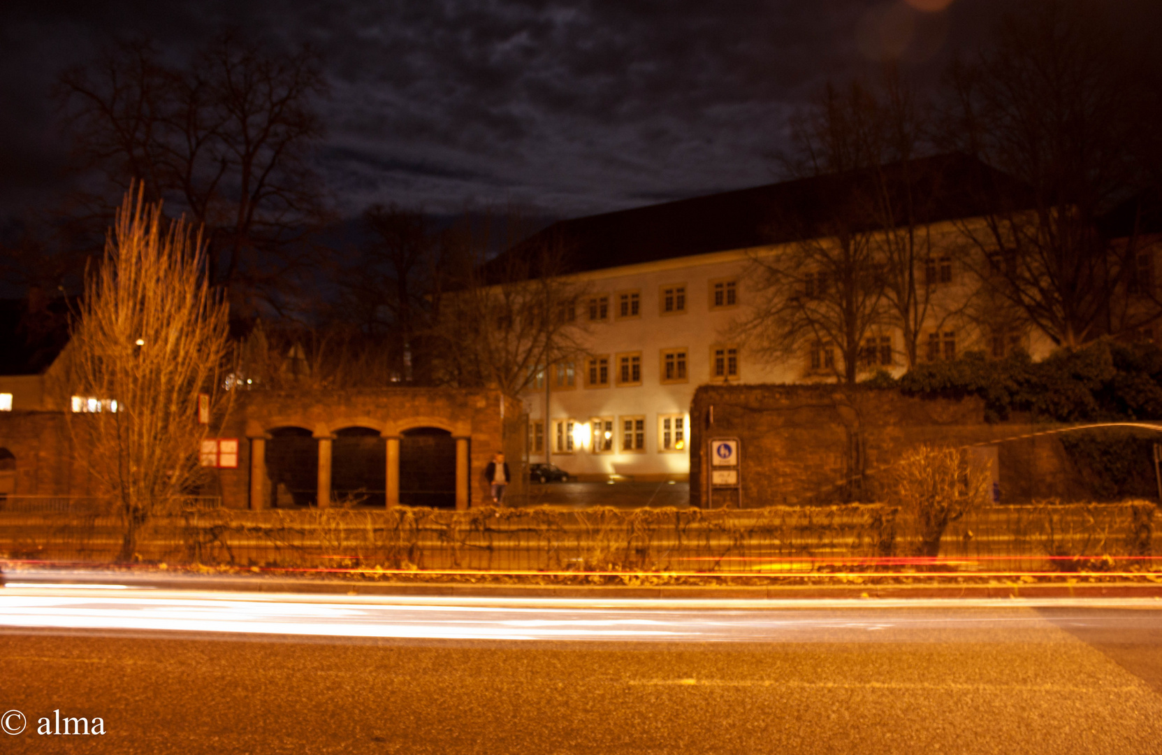 Schloss Ettlingen in der Dämmerung