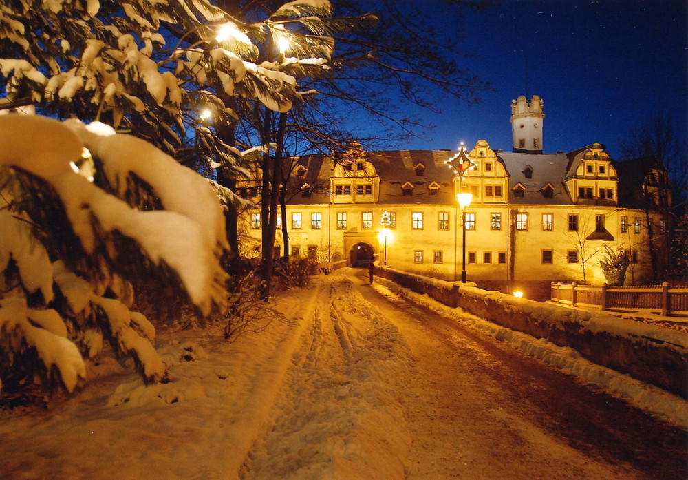 Schloss Forderglauchau (Glauchau) im Schnee