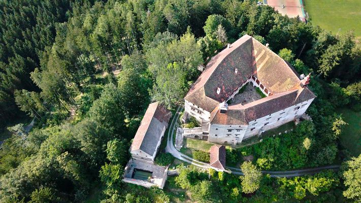 Schloss Frondsberg Luftaufnahme