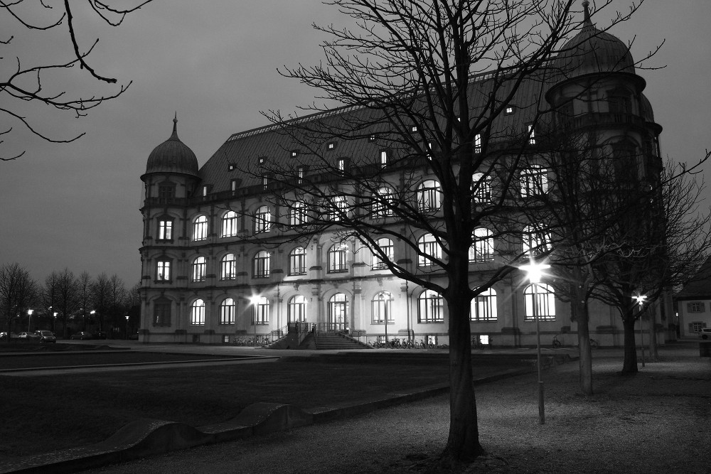 Schloss Gottesaue bei Nacht