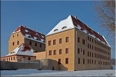 Schloss Grimma von der Mulde aus gesehen