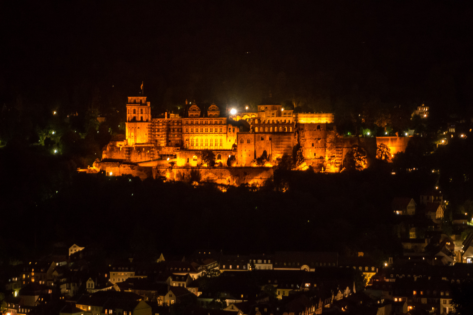 Schloss Heidelberg bei Nacht