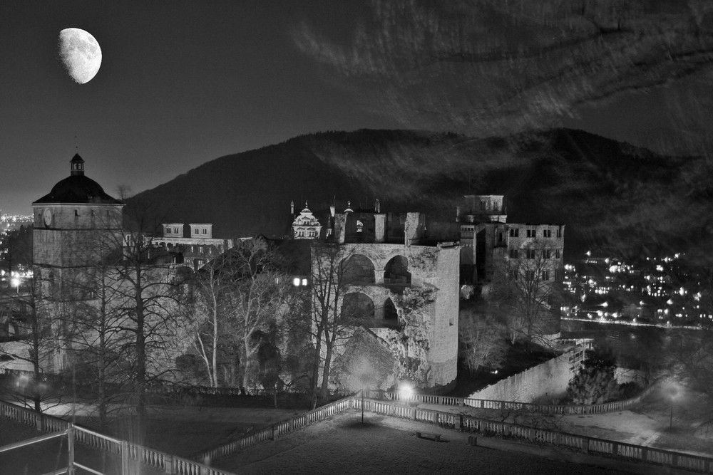 Schloß Heidelberg bei Nacht