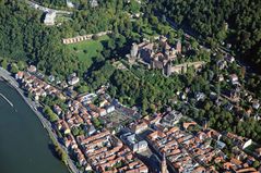 Schloss Heidelberg mit Neckar und Altstadt