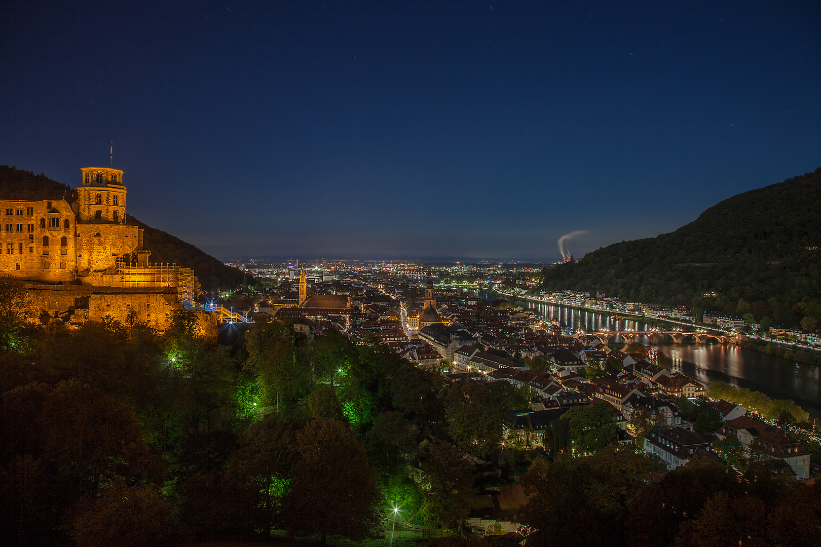 Schloss Heidelberg und Rheinebene