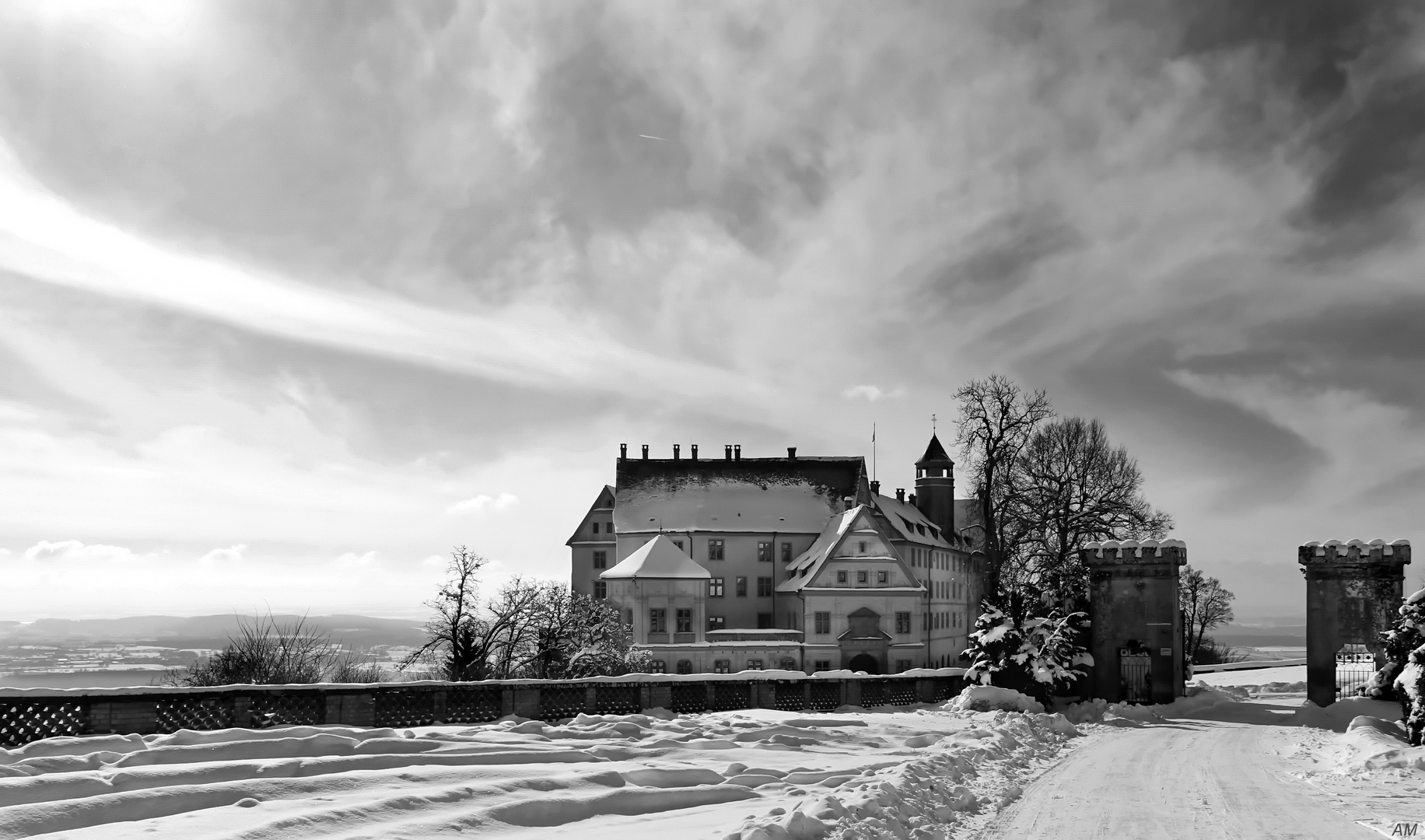 Schloss Heiligenberg im Schnee