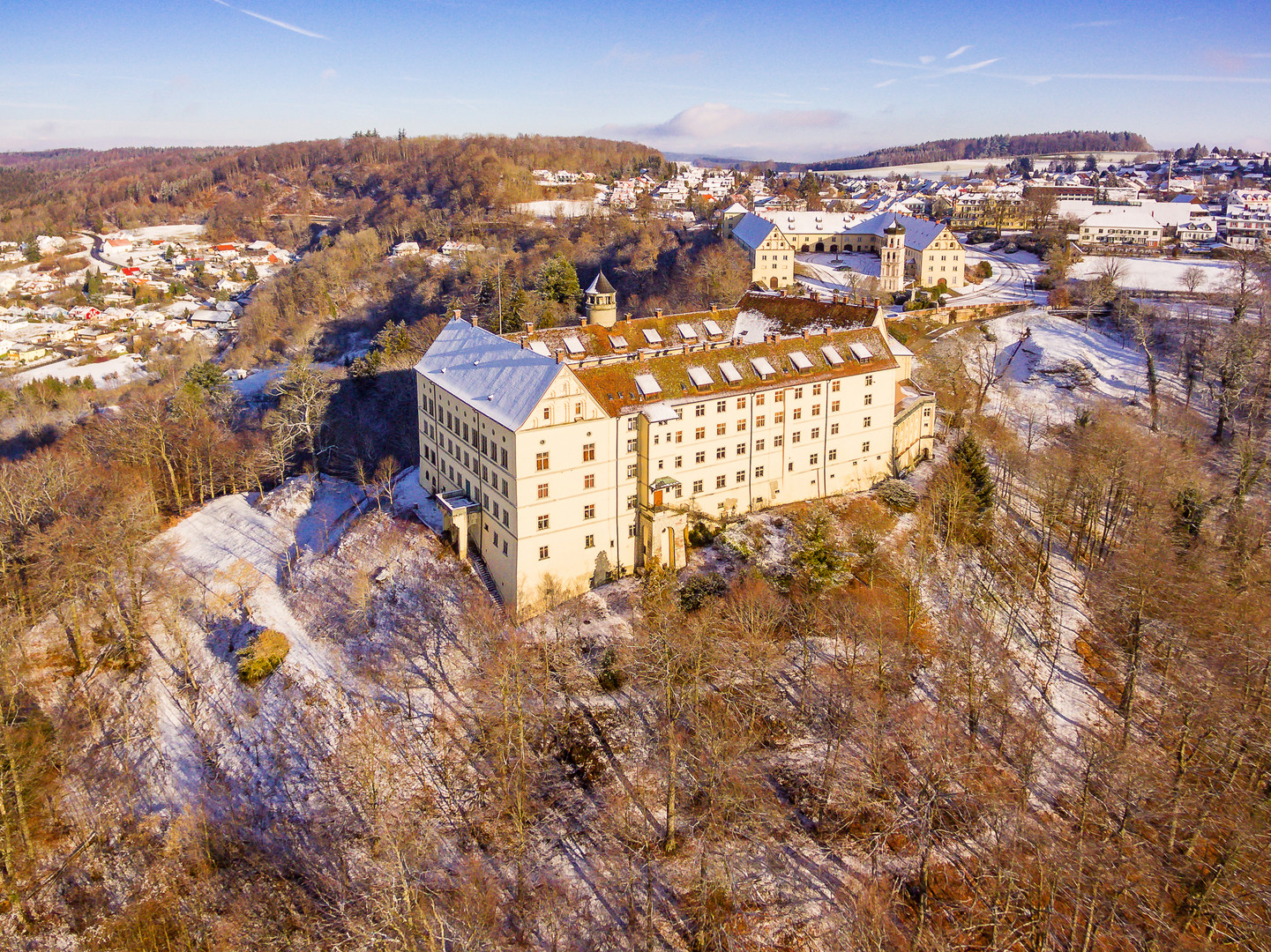 Schloss Heiligenberg im Winter mit Phantom 3