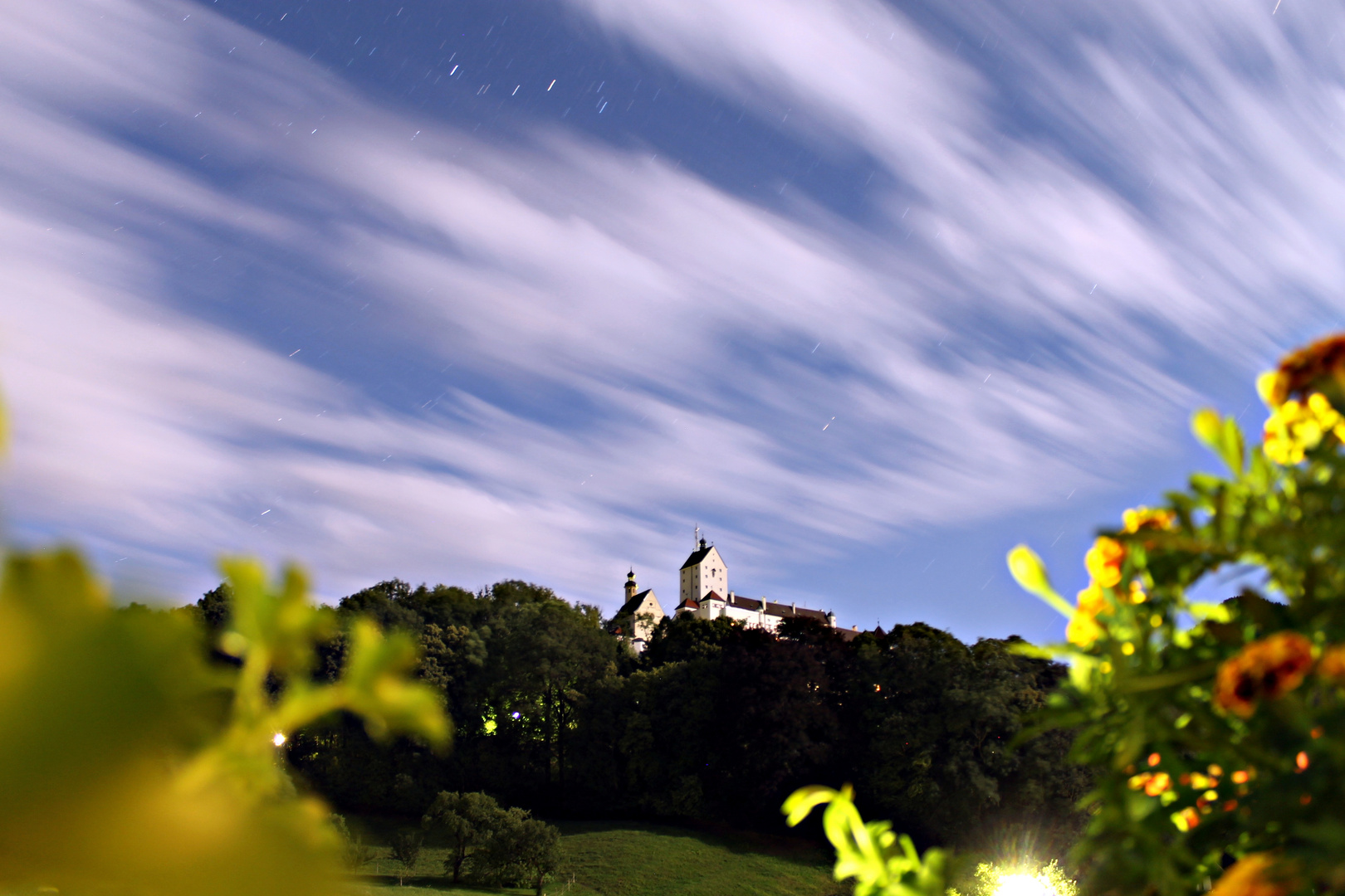 Schloss Hohenaschau bei Nacht