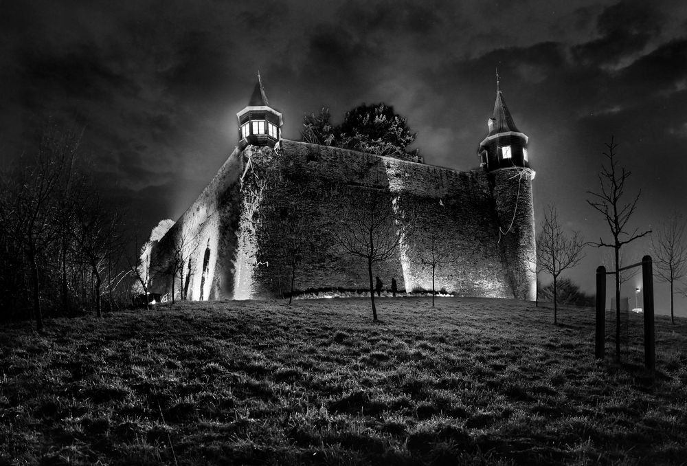 Schloss Hohenlimburg Lichtspiele 2012 Geisterschloss schwarz-weiss