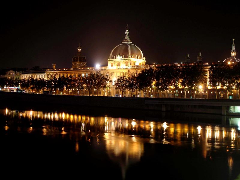 Schloss in Lyon bei Nacht