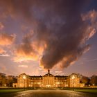 Schloss in Münster mit dramatischem Himmel