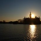 Schloß in Schwerin im Sonnenuntergang