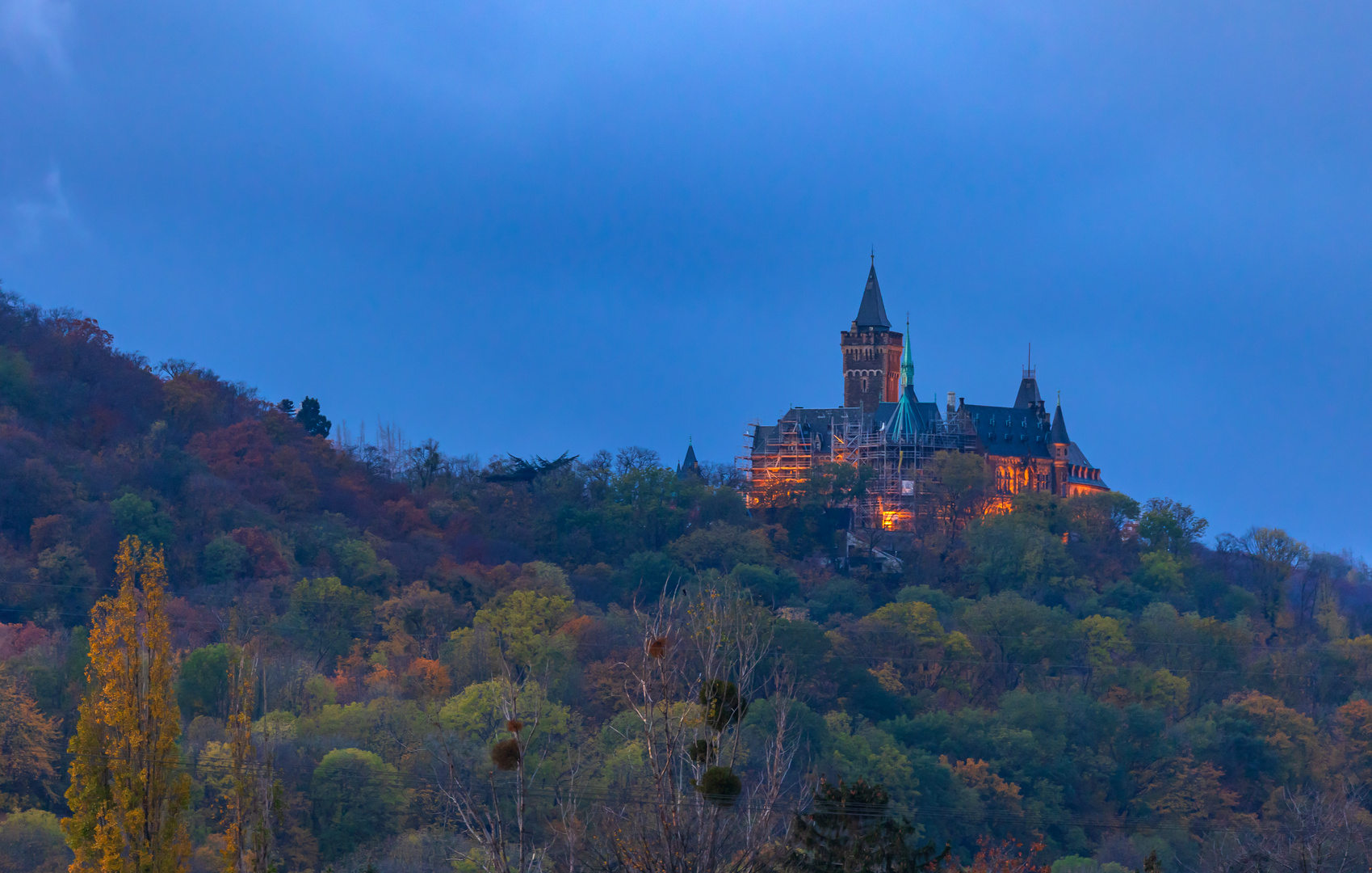 Schloß In WR im Morgenlicht im Herbst