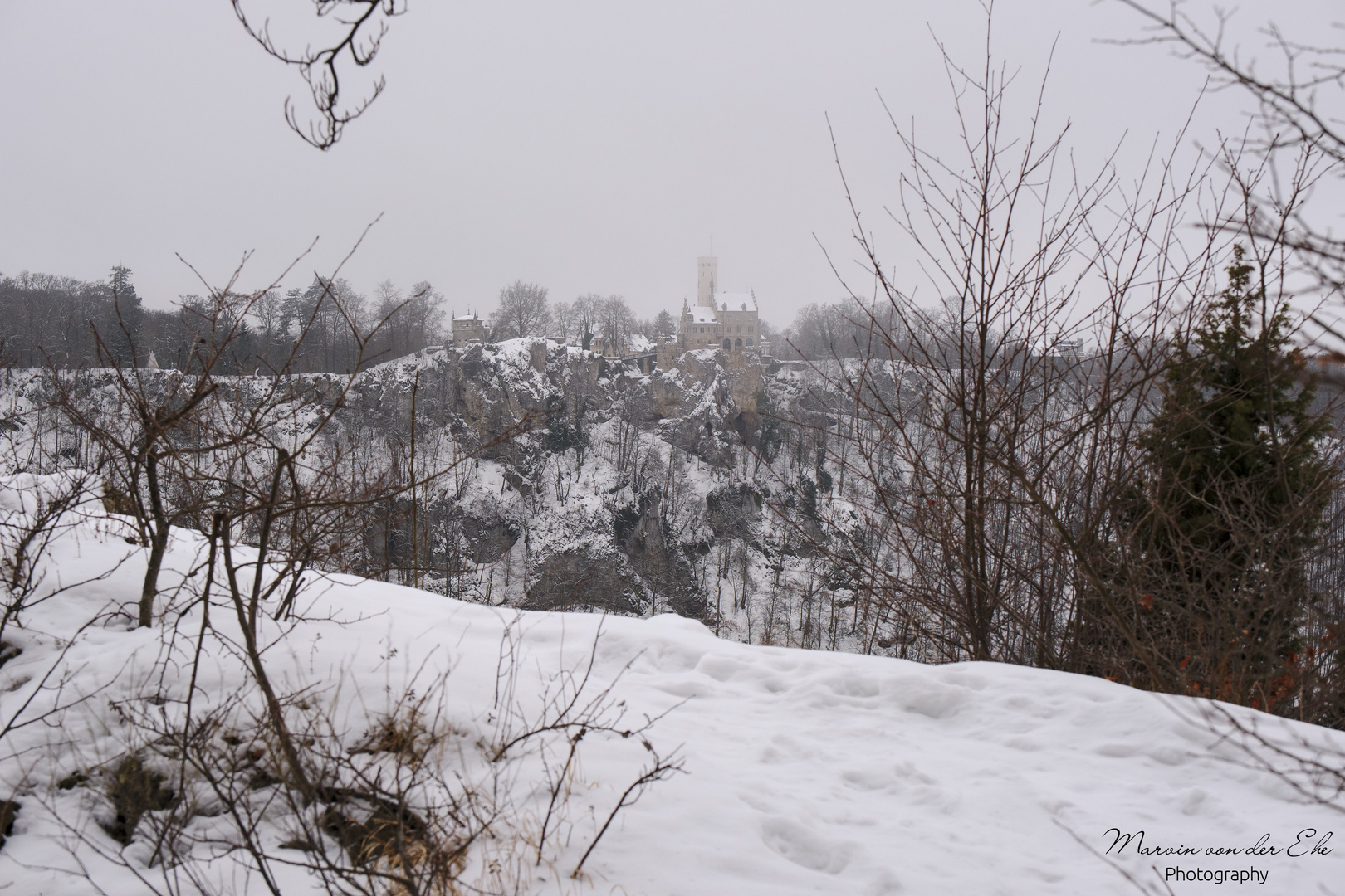 Schloss Lichtenstein im Nebel