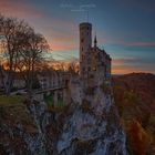 Schloss Lichtenstein zum Sonnenuntergang