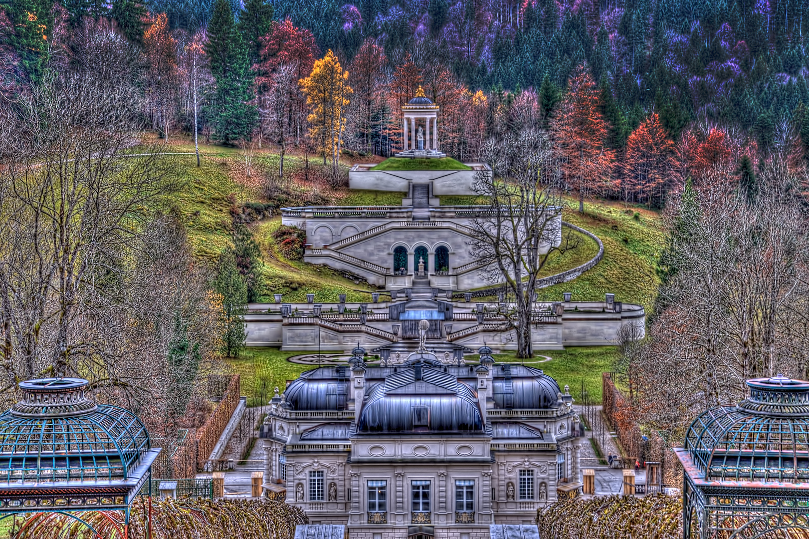 Schloss Linderhof - Spätherbst - HDR Tonung