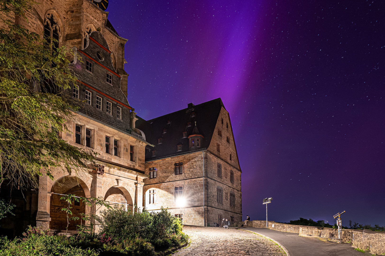 Schloss Marburg unter der Aurora borealis