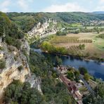 Schloss Marquessac - Blick auf La Roque-Gageac an der Dordogne