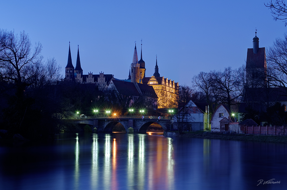 Schloss Merseburg mit Waterloobrücke (Saale Blick)