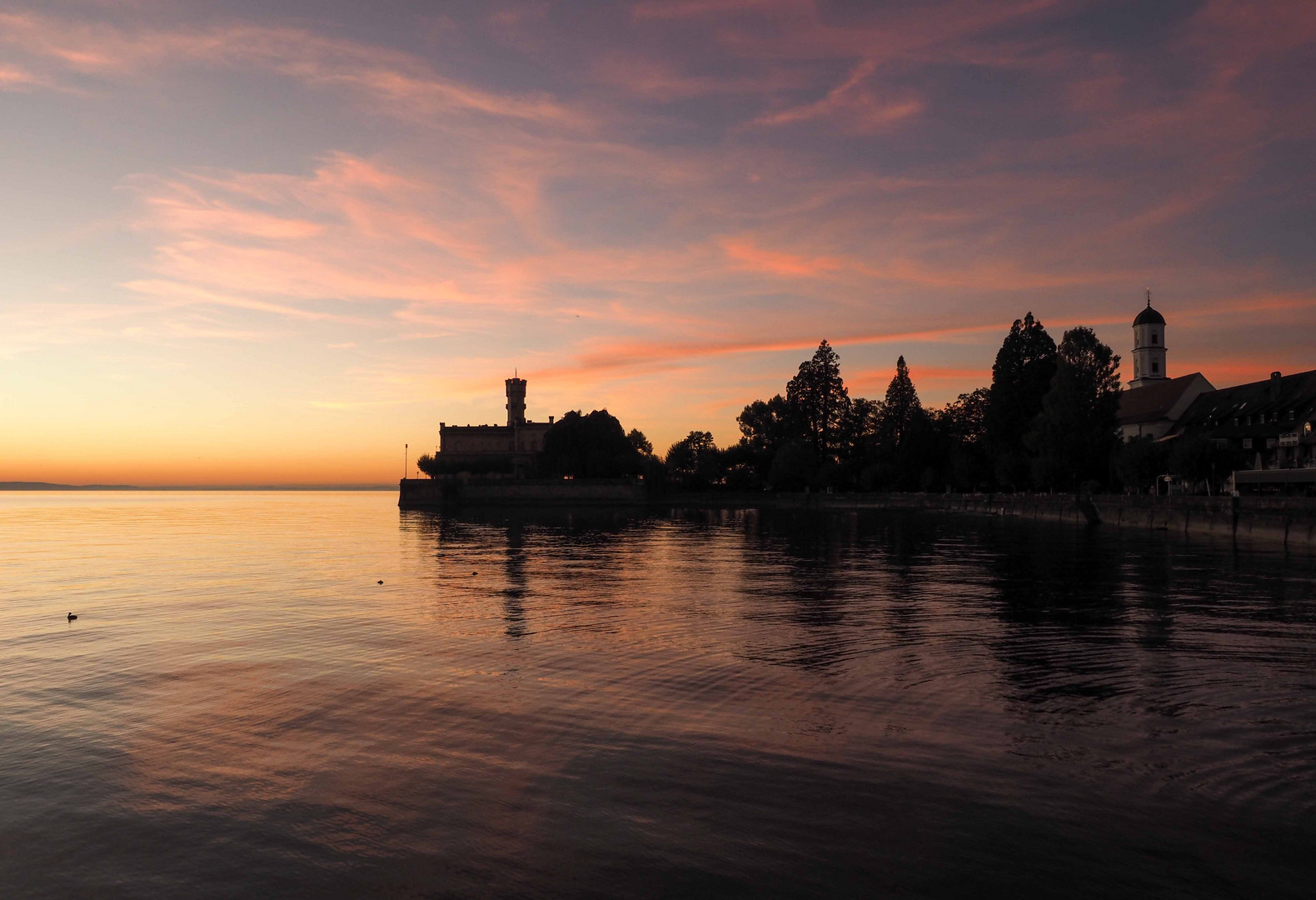 Schloss Montfort Foto & Bild sonnenuntergang, natur, see Bilder auf