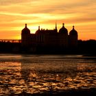 Schloss Moritzburg in der untergehenden Sonne