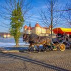 Schloss Moritzburg mit Pferdekutsche